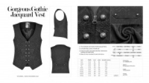  Gorgeous Gothic Jacquard Vest Punk Rave WY-989MJM/BK -  