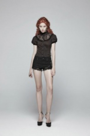  Steampunk Puff Sleeve Shirt Punk Rave WY-988CDF/BK -  
