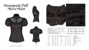  Steampunk Puff Sleeve Shirt Punk Rave WY-988CDF/BK -  