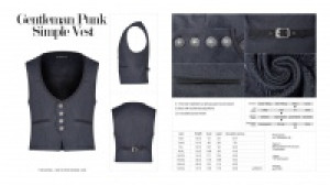  Gentleman Punk Simple Vest Punk Rave WY-992MJM/BL -  