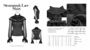  Steampunk Lace Shirt Punk Rave WY-998CCF/BK -  