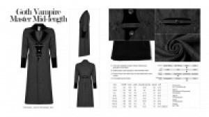  Goth Vampire Master Mid-length Punk Rave WY-1010XCM/BK -  