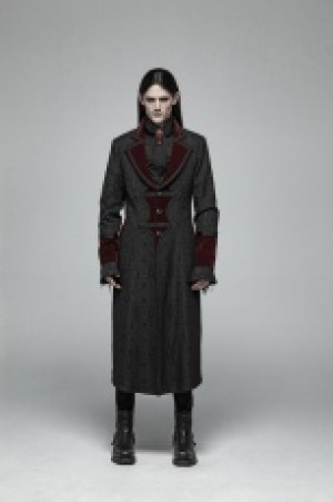  Goth Vampire Master Mid-length Punk Rave WY-1010XCM/BK-RD -  
