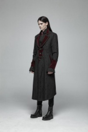  Goth Vampire Master Mid-length Punk Rave WY-1010XCM/BK-RD -  