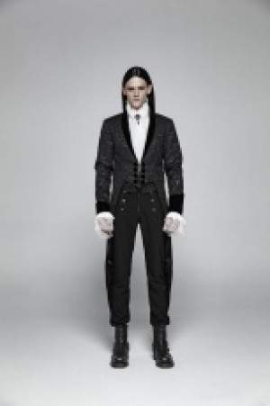  Gothic Medium Length Jacquard Jacket Punk Rave WY-1011LCM/BK -  