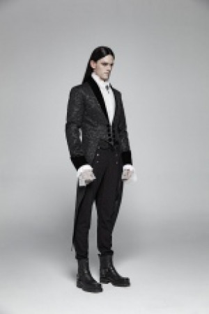  Gothic Medium Length Jacquard Jacket Punk Rave WY-1011LCM/BK -  