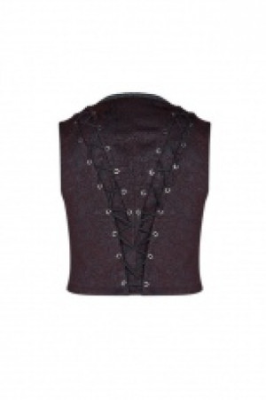  Goth Black and Red Vest Punk Rave WY-1014MJM/BK-RD -  