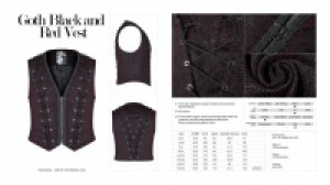  Goth Black and Red Vest Punk Rave WY-1014MJM/BK-RD -  