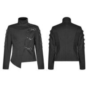  Punk Asymmetric Short Coat Punk Rave WY-1017XDM/BK -  