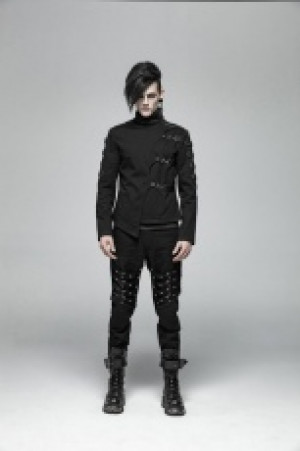  Punk Asymmetric Short Coat Punk Rave WY-1017XDM/BK -  