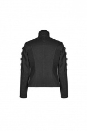  Punk Asymmetric Short Coat Punk Rave WY-1017XDM/BK -  
