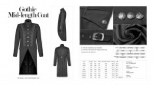  Gothic Mid-length Coat Punk Rave WY-1019LCM/BK -  