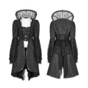  Gothic Dress Coat Punk Rave WY-1022LCF/BK -  