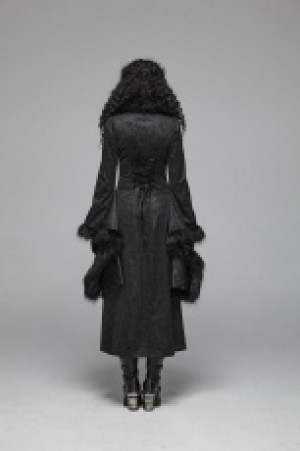  Gothic Gorgeous Jacquard Long Coat Punk Rave WY-1036LCF/BK -  