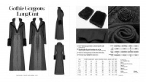  Gothic Gorgeous Long Coat Punk Rave WY-1040XCF/BK -  