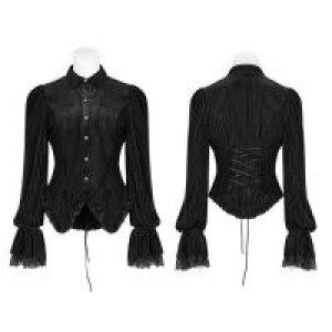  Gothic Dark-Grain Velvet Shirt Punk Rave WY-1041CCF/BK -  