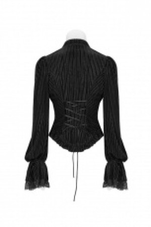  Gothic Dark-Grain Velvet Shirt Punk Rave WY-1041CCF/BK -  