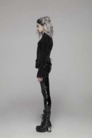  Gothic Dark-Grain Velvet Shirt Punk Rave WY-1041CCF/BK -  