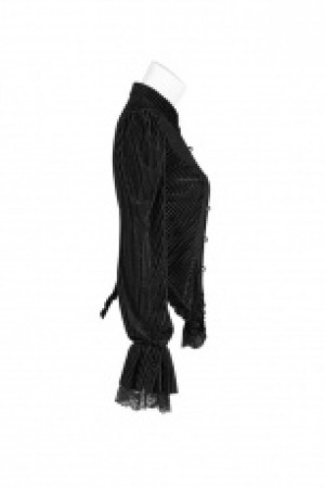  Gothic Dark-Grain Velvet Shirt Punk Rave WY-1041CCF/BK -  