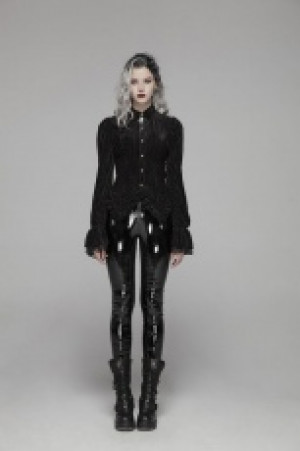  Gothic Dark-Grain Velvet Shirt Punk Rave WY-1041CCF/BK -  