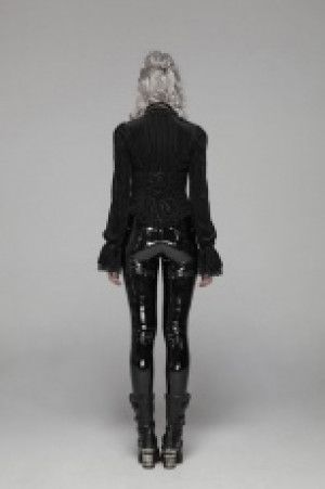  Gothic Dark-Grain Velvet Shirt Punk Rave WY-1041CCF/BK -  