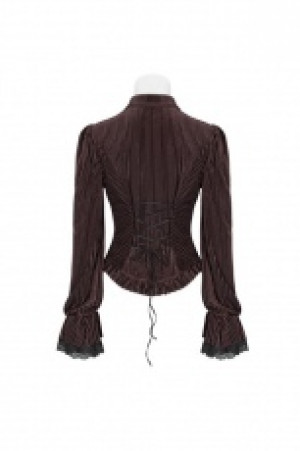  Gothic Dark-Grain Velvet Shirt Punk Rave WY-1041CCF/CO -  