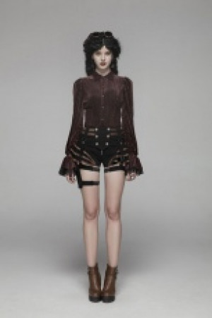  Gothic Dark-Grain Velvet Shirt Punk Rave WY-1041CCF/CO -  