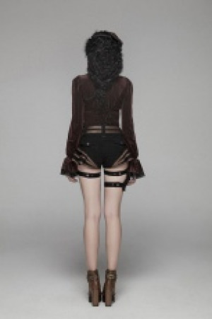  Gothic Dark-Grain Velvet Shirt Punk Rave WY-1041CCF/CO -  