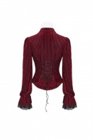  Gothic Dark-Grain Velvet Shirt Punk Rave WY-1041CCF/RD -  