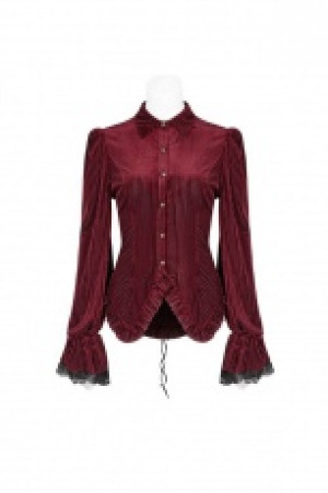  Gothic Dark-Grain Velvet Shirt Punk Rave WY-1041CCF/RD -  
