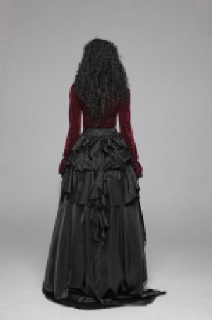  Gothic Dark-Grain Velvet Shirt Punk Rave WY-1041CCF/RD -  