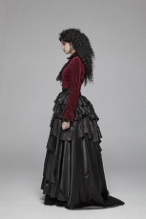  Gothic Dark-Grain Velvet Shirt Punk Rave WY-1041CCF/RD -  
