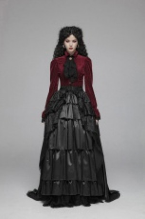  Gothic Dark-Grain Velvet Shirt Punk Rave WY-1041CCF/RD -  