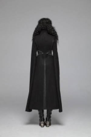  Gothic Woolen Long Coat Punk Rave WY-1044LCF/BK -  