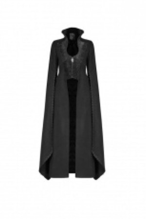  Gothic Woolen Long Coat Punk Rave WY-1044LCF/BK -  