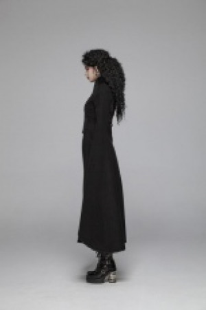  Gothic Woolen Long Coat Punk Rave WY-1044LCF/BK -  