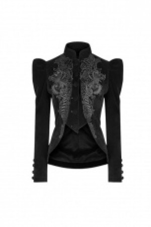  Gothic Weft Velvet Short Coat Punk Rave WY-1045LDF/BK -  