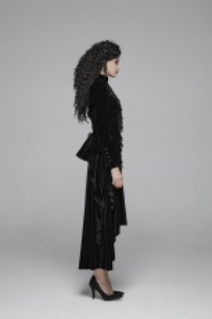  Gothic Weft Velvet Short Coat Punk Rave WY-1045LDF/BK -  