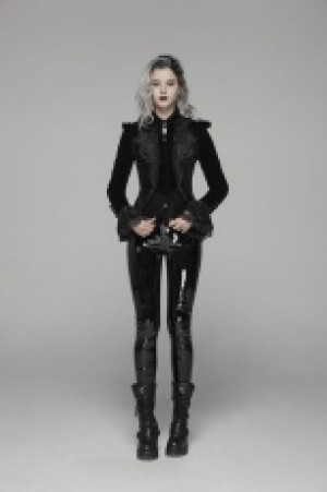  Gothic Weft Velvet Short Coat Punk Rave WY-1045LDF/BK -  