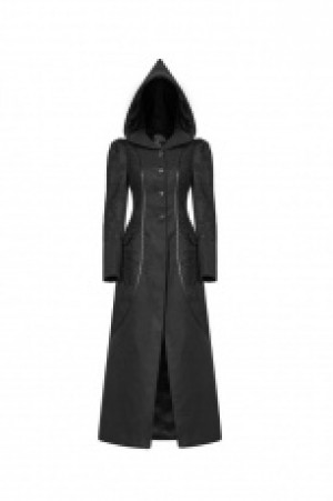  Gothic Long Woolen Coat Punk Rave WY-1046LCF/BK -  