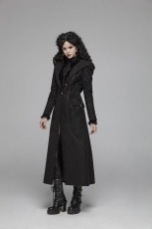  Gothic Long Woolen Coat Punk Rave WY-1046LCF/BK -  