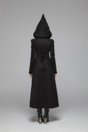  Gothic Long Woolen Coat Punk Rave WY-1046LCF/BK -  