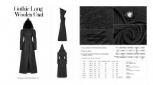  Gothic Long Woolen Coat Punk Rave WY-1046LCF/BK -  