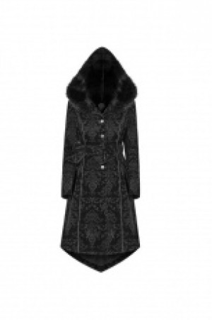  Gothic Pattern Medium Long Coat Punk Rave WY-1054MCF/BK -  