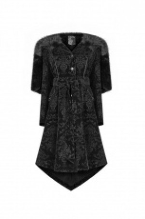  Gothic Pattern Medium Long Coat Punk Rave WY-1054MCF/BK -  