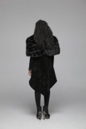  Gothic Pattern Medium Long Coat Punk Rave WY-1054MCF/BK -  