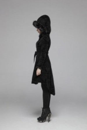  Gothic Pattern Medium Long Coat Punk Rave WY-1054MCF/BK -  