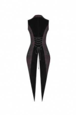  Gothic Red and Black Tuxedo Vest Punk Rave WY-1055MJF/BK-RD -  