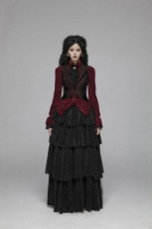 Gothic Red and Black Tuxedo Vest Punk Rave WY-1055MJF/BK-RD -  