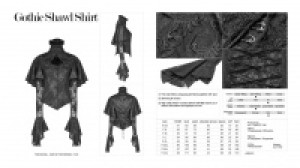  Gothic Shawl Shirt Punk Rave WY-1056CCF/BK -  